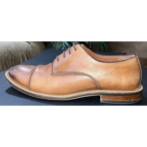 Vince Camuto Brown Leather Lace Up Lamson Cap Toe Oxford‎ Shoes Size 9M - Picture 1 of 7